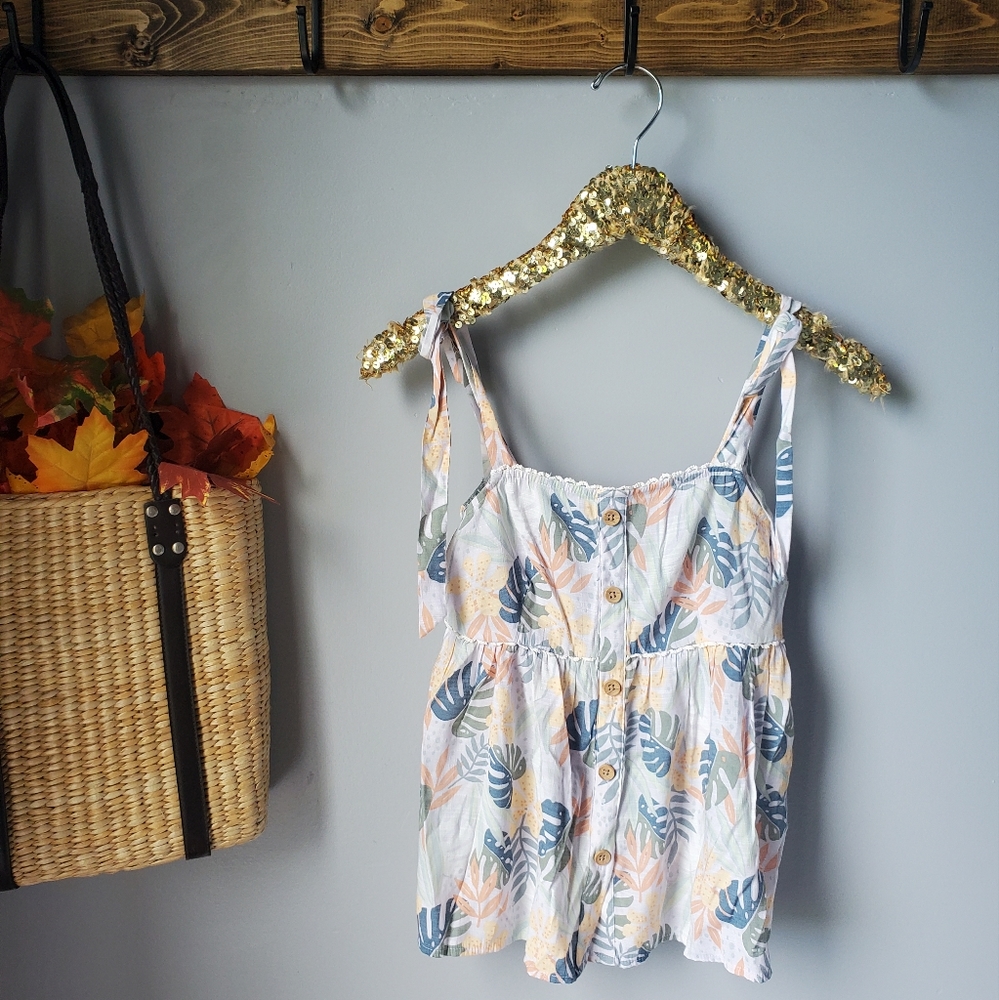 LC Lauren Conrad Palm Leaf Print Tank XS